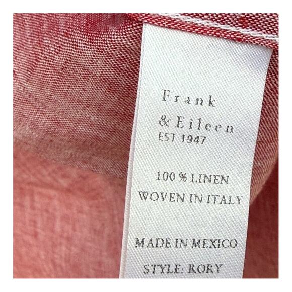 Frank & Eileen Rory Maxi Shirtdress Italian Linen Red Lived-In Linen Size Large - Picture 15 of 16